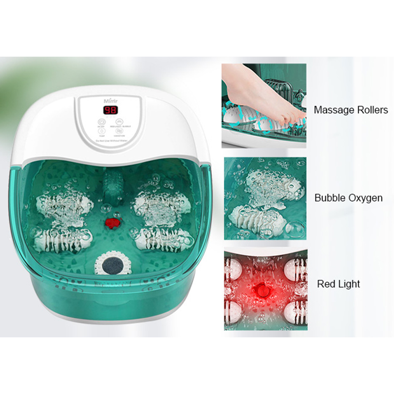 MM-20A-3 Foot Spa Bath Massager na may Heat at Apat na Malaking Massage Roller