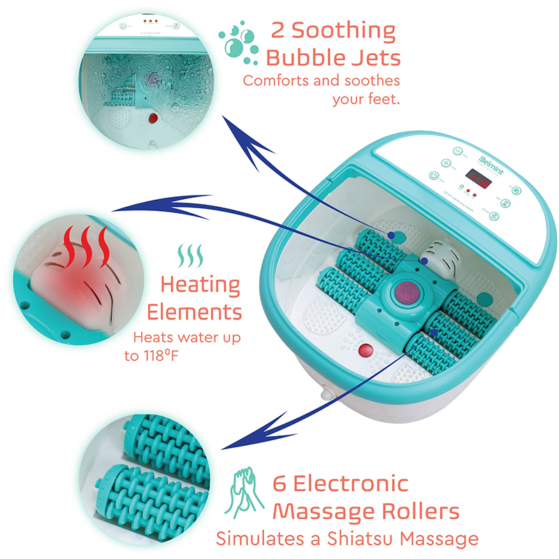 KY-888 Automatic Foot Spa Bath Massager na may Oxygen Bubbles