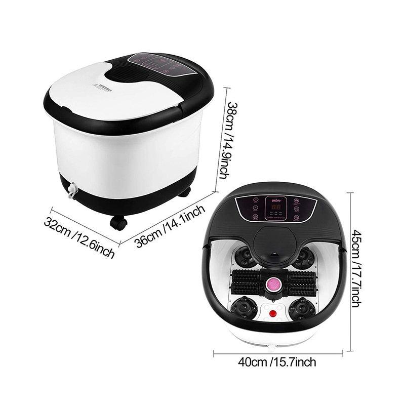 MM-18C Awtomatikong Foot Spa Bath Massager na May 8pcs Massage Roller At Pumice Stone