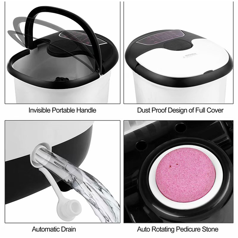 MM-18C Awtomatikong Foot Spa Bath Massager na May 8pcs Massage Roller At Pumice Stone