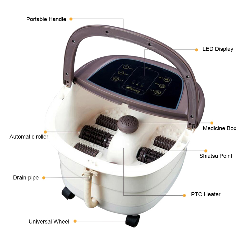 JD-618 Automatic Foot Spa Bath Massager Machine na may Rotary Massage Roller